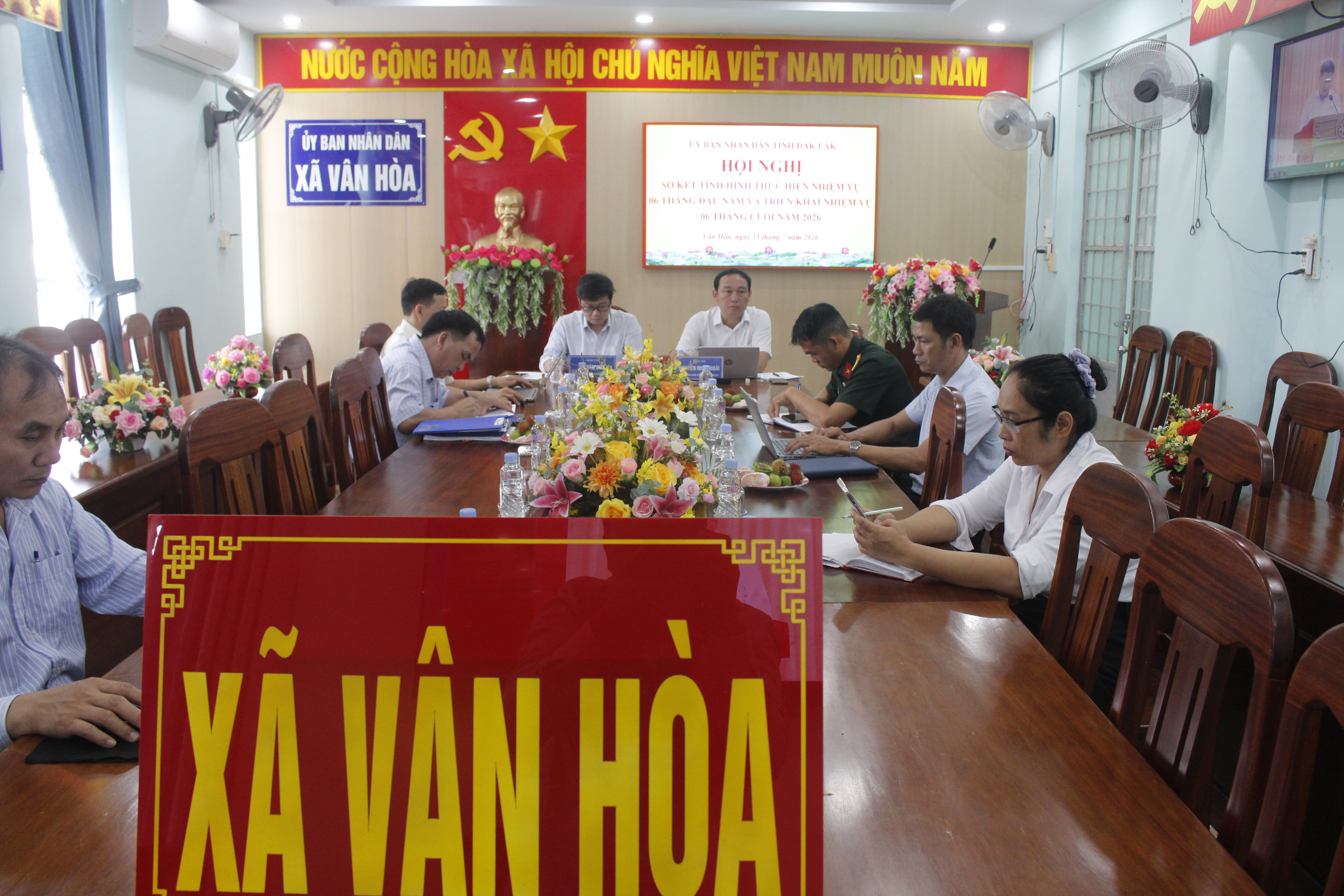 Kết nối trực tuyến Hội nghị sơ kết tình hình, kết quả thực hiện nhiệm vụ 06 tháng đầu năm do UBND tỉnh tổ chức