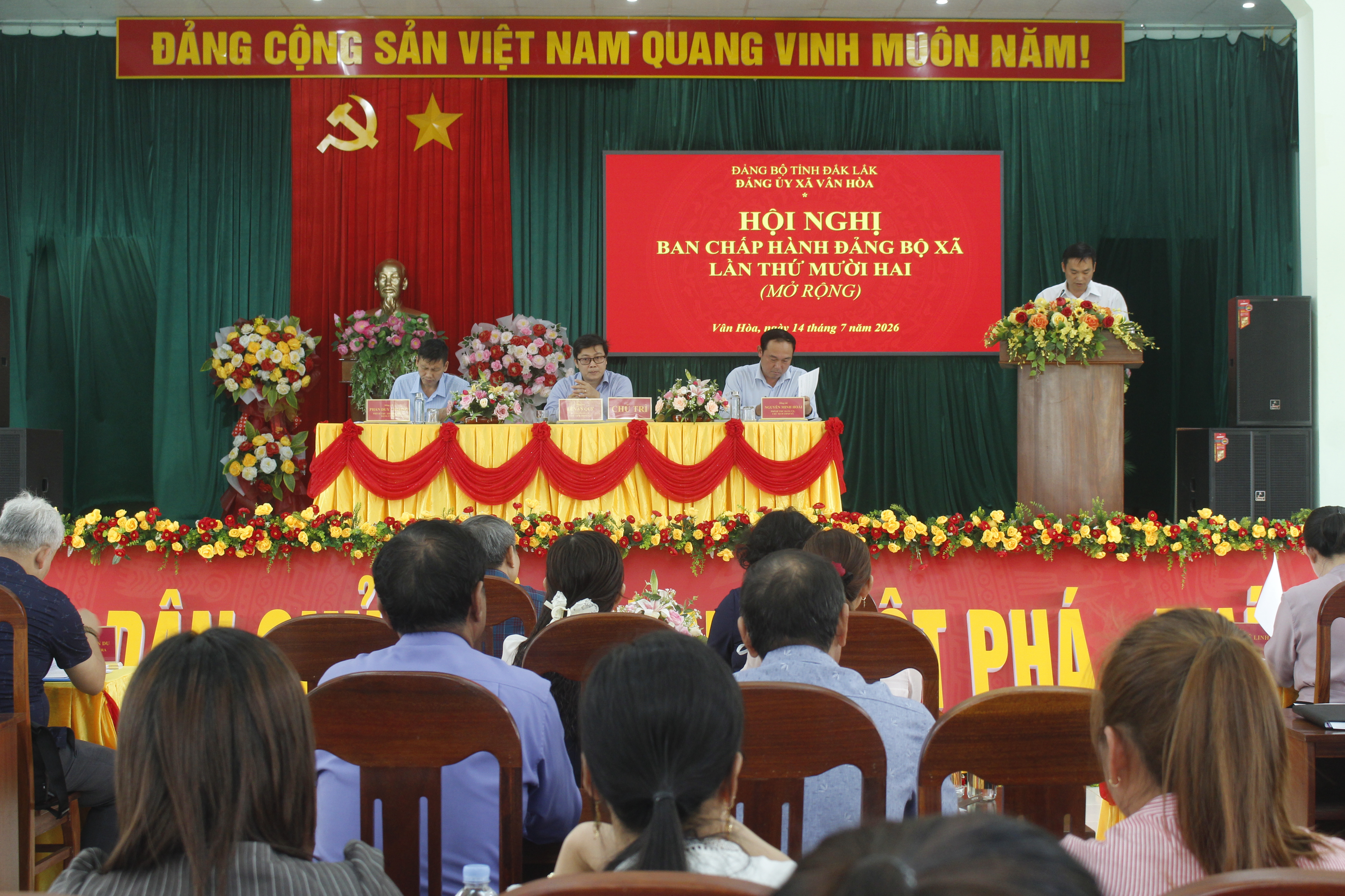 Xã Vân Hòa tổ chức Hội nghị Ban Chấp hành Đảng bộ lần thứ mười hai mở rộng