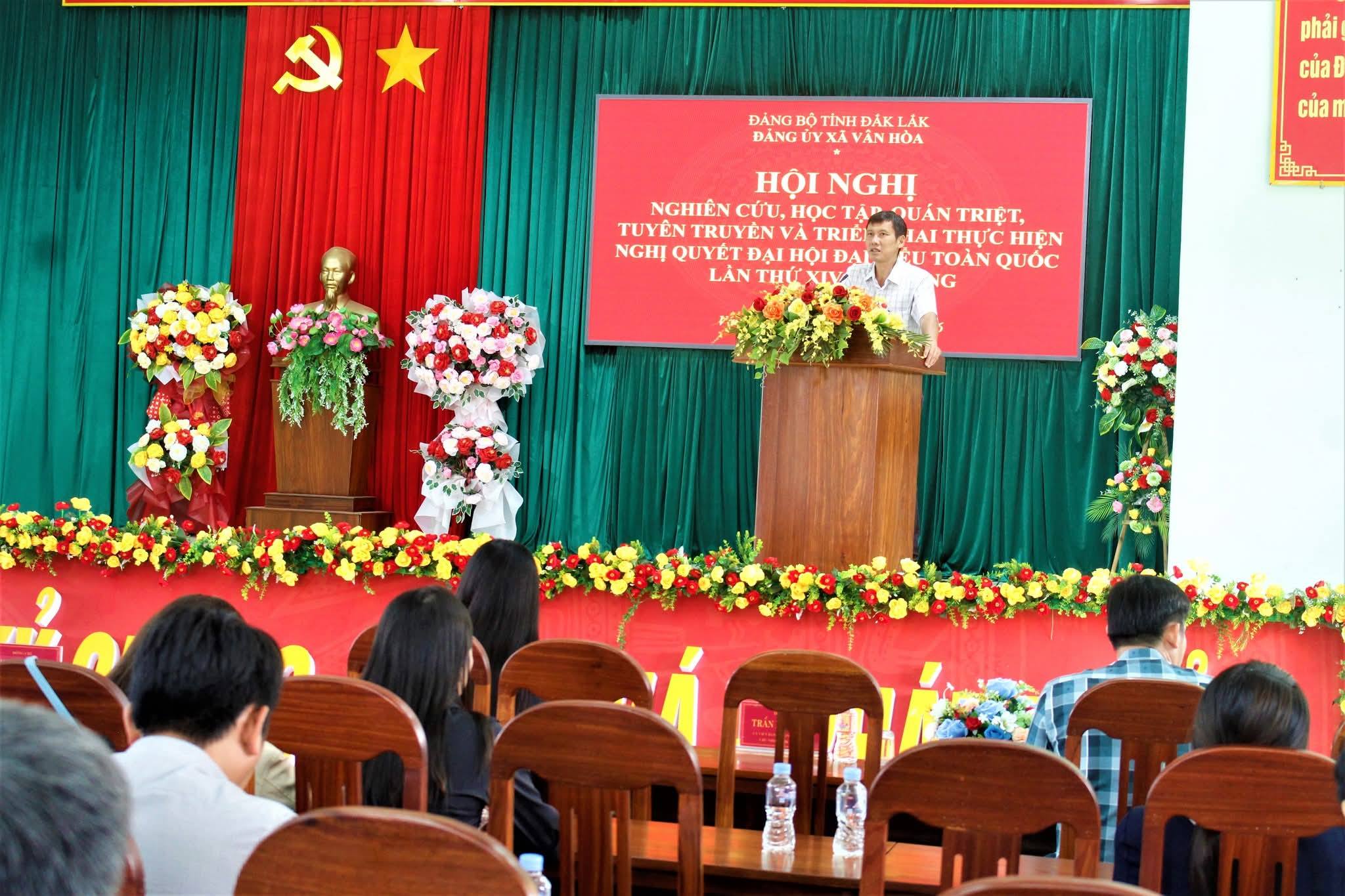 XÃ VÂN HOÀ TỔ CHỨC NGHIÊN CỨU, HỌC TẬP NGHỊ QUYẾT ĐẠI HỘI ĐẠI BIỂU TOÀN QUỐC LẦN THỨ XIV CỦA ĐẢNG