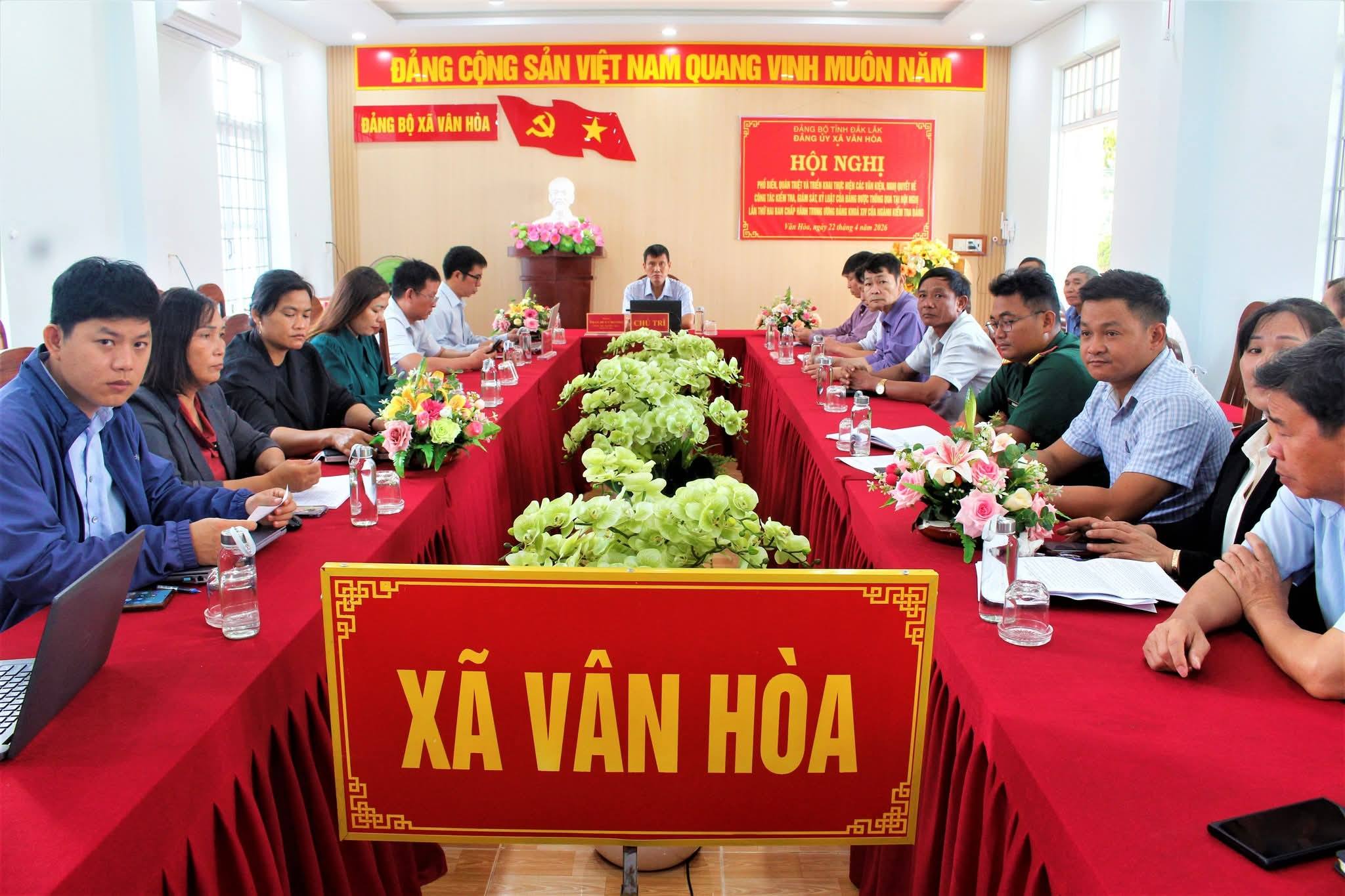 Xã Vân Hòa kết nối trực tuyến Hội nghị do Ủy ban Kiểm tra Trung ương tổ chức