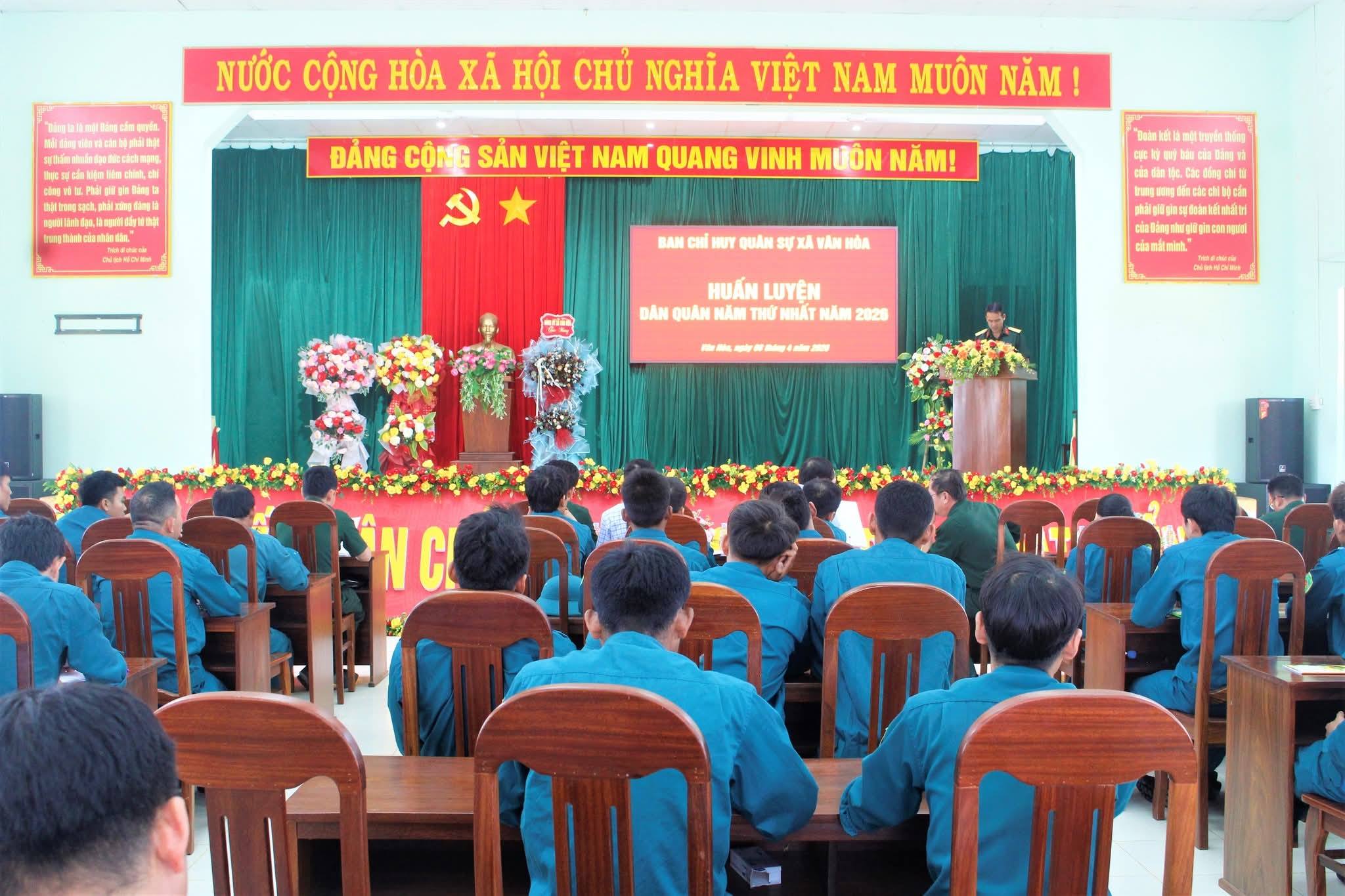 XÃ VÂN HOÀ TỔ CHỨC HUẤN LUYỆN DÂN QUÂN TỰ VỆ NĂM THỨ NHẤT ĐỢT 1 NĂM 2026