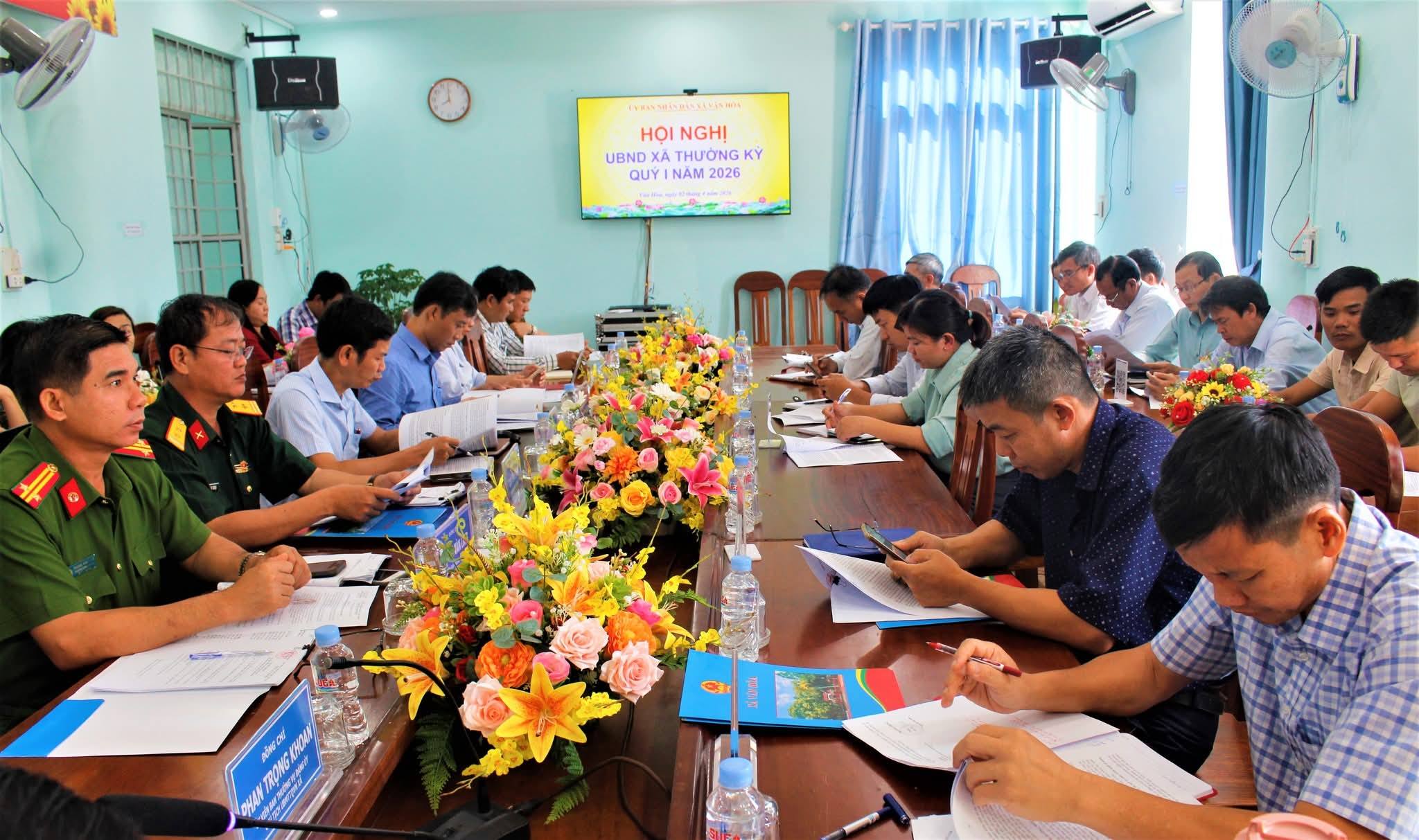ỦY BAN NHÂN DÂN XÃ VÂN HOÀ TỔ CHỨC HỘI NGHỊ THƯỜNG KỲ QUÝ I NĂM 2026