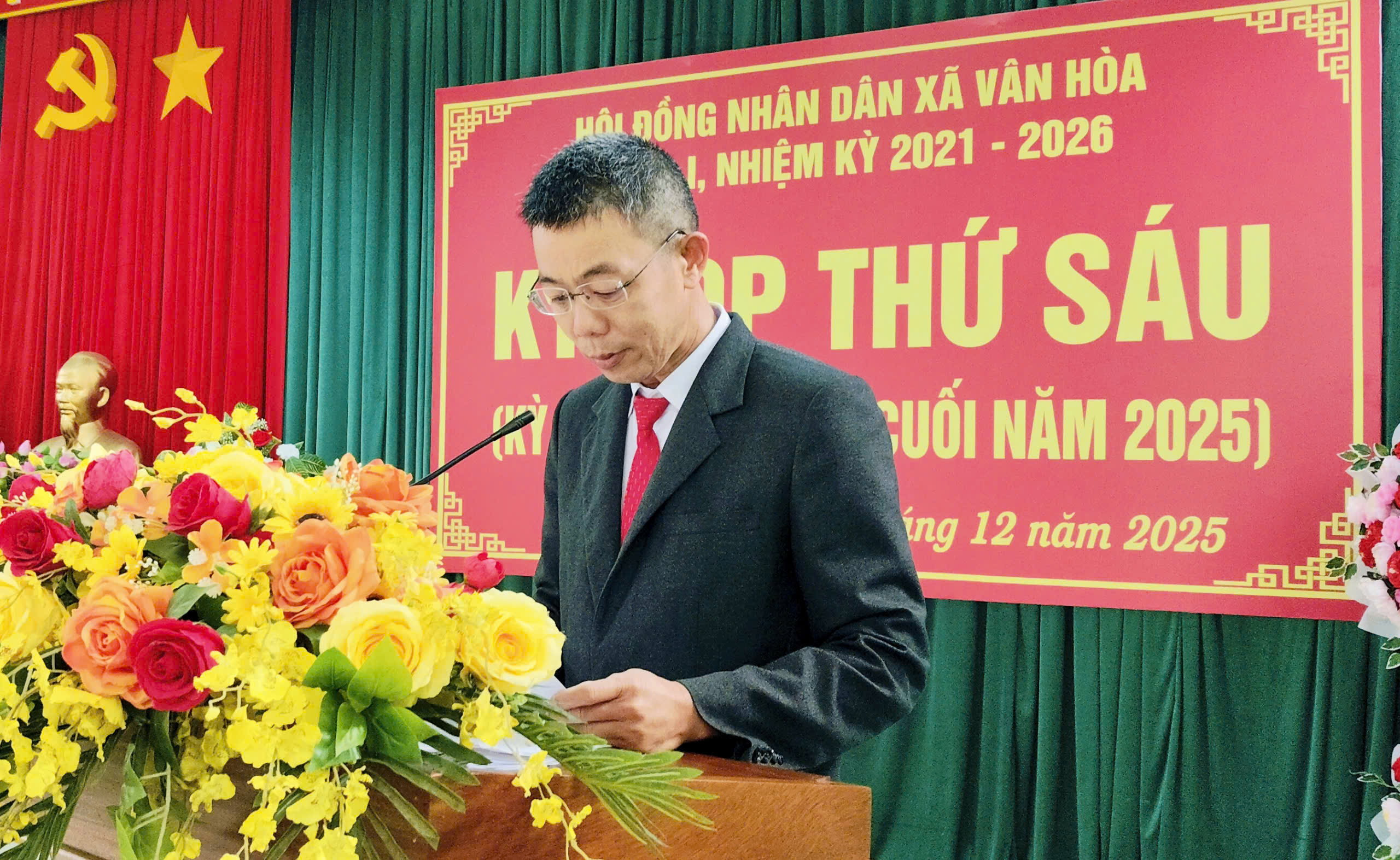 KHAI MẠC KỲ HỌP THỨ SÁU (KỲ HỌP THƯỜNG LỆ CUỐI NĂM 2025) HĐND XÃ VÂN HÒA KHÓA I, NHIỆM KỲ 2021–2026