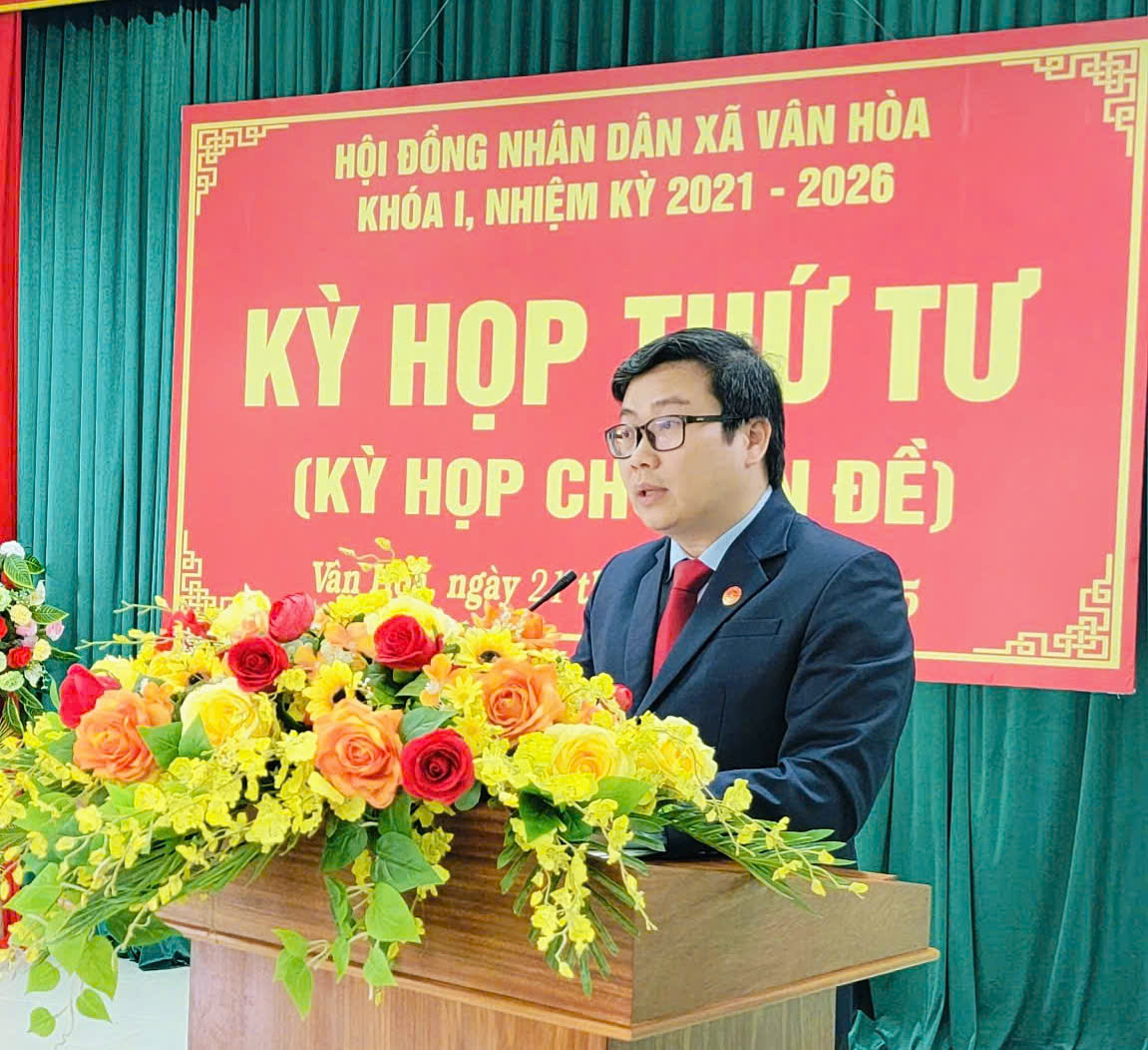 HỘI ĐỒNG NHÂN DÂN XÃ VÂN HÒA KHÓA I, NHIỆM KỲ 2021–2026 TỔ CHỨC KỲ HỌP THỨ TƯ (KỲ HỌP CHUYÊN ĐỀ)