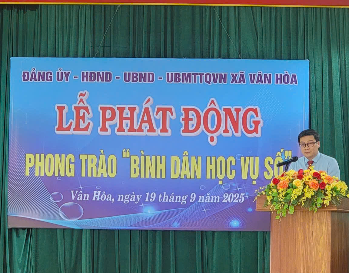 XÃ VÂN HÒA PHÁT ĐỘNG PHONG TRÀO “BÌNH DÂN HỌC VỤ SỐ”