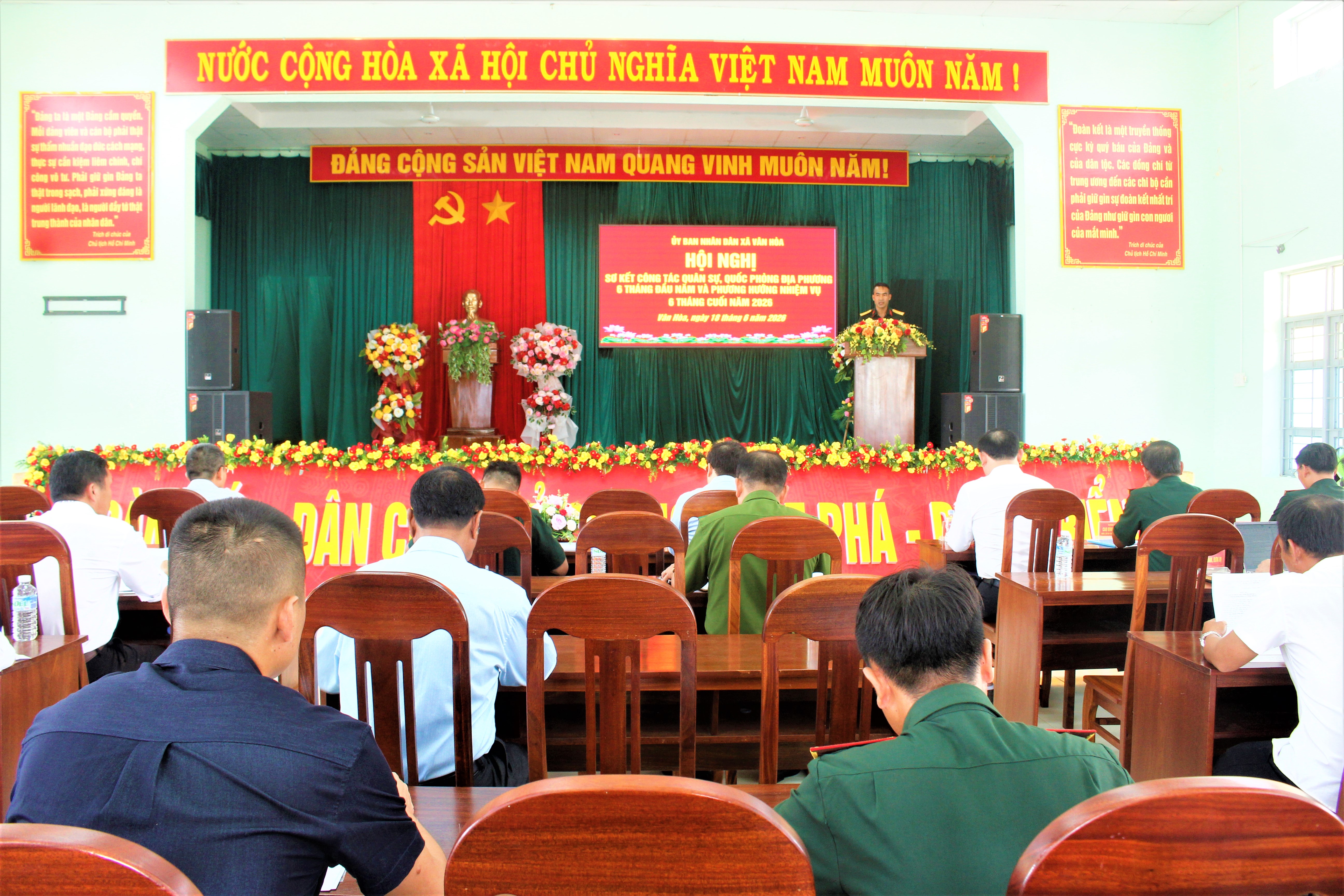 Xã Vân Hòa sơ kết công tác quân sự, quốc phòng địa phương 6 tháng đầu năm 2026